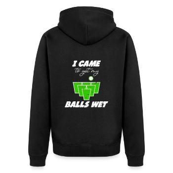 Beer Pong Bälle came to get my balls wet Bier Pong - Unisex Premium Organic Zip Hoodie - black - Back - Nico (187cm)