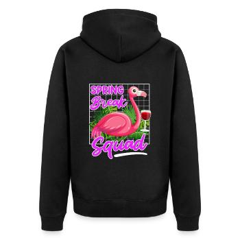 Spring Break Squad Sommerferien Spring Break - Unisex Premium Bio Zip Hoodie - Schwarz - Hinten - Nico (187cm)