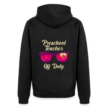 Vorschule Kindergarten Erzieher off duty Lehrer - Unisex Premium Bio Zip Hoodie - Schwarz - Hinten - Nico (187cm)