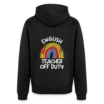 Professeur d’anglais en congé Professeur d’anglais Professeur d’anglais - Veste à capuche bio Premium Unisexe - noir - Dos - Nico (187cm)