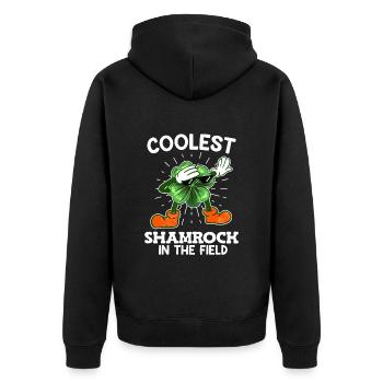 Le trèfle le plus cool de la Saint-Patrick - Veste à capuche bio Premium Unisexe - noir - Dos - Nico (187cm)