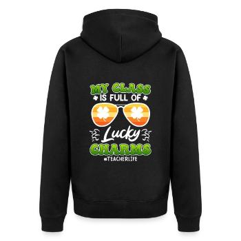 Classe pleine de professeurs de Lucky Charms disant - Veste à capuche bio Premium Unisexe - noir - Dos - Nico (187cm)