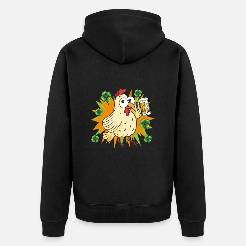 Poulet de la Saint-Patrick - Veste à capuche bio Premium Unisexe - noir