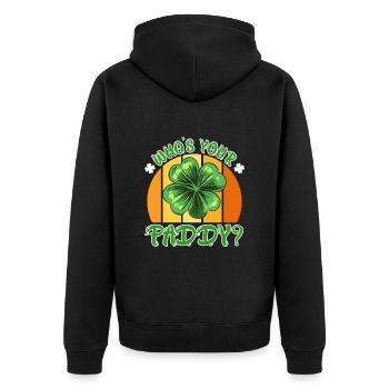 Qui est votre Paddy? Clover Saint-Patrick - Veste à capuche bio Premium Unisexe - noir - Dos - Nico (187cm)