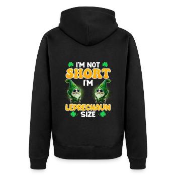 Leprechaun Size Little Friend St. Patrick's Day - Unisex Premium Organic Zip Hoodie - black - Back - Nico (187cm)