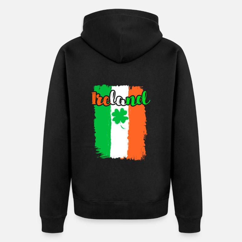 Irlande Trèfle Saint-Patrick - Veste à capuche bio Premium Unisexe - noir