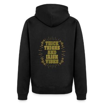 Cuisses épaisses et vibrations irlandaises Irlande - Veste à capuche bio Premium Unisexe - noir - Dos - Nico (187cm)