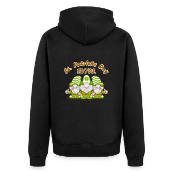 Joyeux lutins de la Saint-Patrick - Veste à capuche bio Premium Unisexe - noir - Dos - Nico (187cm)