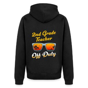 Professeur de classe de deuxième classe en congé Professeur de vacances - Veste à capuche bio Premium Unisexe - noir - Dos - Nico (187cm)