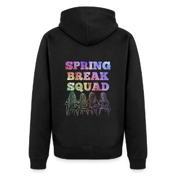 Spring Break Squad Sommerferien Spring Break - Unisex Premium Bio Zip Hoodie - Schwarz - Hinten - Nico (187cm)