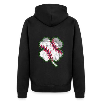Joueur de baseball Clover Lucky Charm - Veste à capuche bio Premium Unisexe - noir - Dos - Nico (187cm)