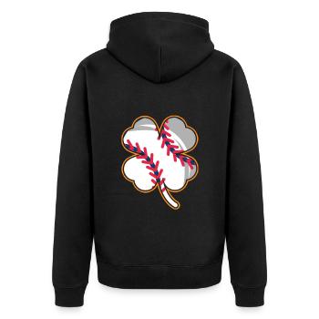 Joueur de baseball Clover Lucky Charm - Veste à capuche bio Premium Unisexe - noir - Dos - Nico (187cm)