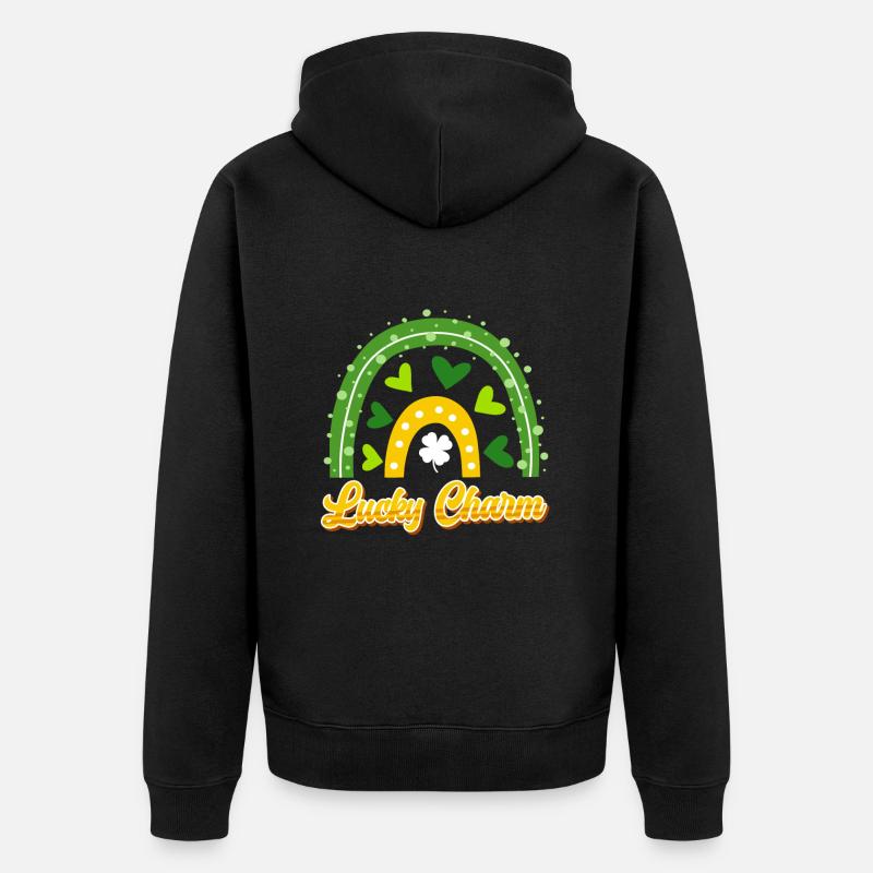 Porte-bonheur Saint-Patrick - Veste à capuche bio Premium Unisexe - noir