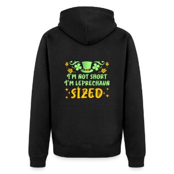 Pas petit juste Leprechaun Taille Saint-Patrick - Veste à capuche bio Premium Unisexe - noir - Dos - Nico (187cm)