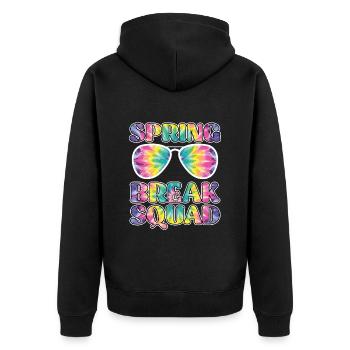 Spring Break Squad Sommerferien Spring Break - Unisex Premium Bio Zip Hoodie - Schwarz - Hinten - Nico (187cm)