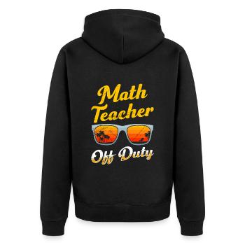 Mathelehrer Teacher off duty Mathematik Lehrer - Unisex Premium Bio Zip Hoodie - Schwarz - Hinten - Nico (187cm)