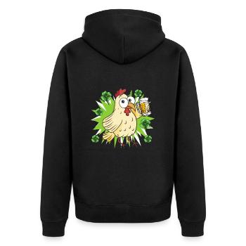 Poulet de la Saint-Patrick - Veste à capuche bio Premium Unisexe - noir - Dos - Nico (187cm)