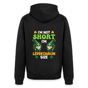 Leprechaun Size Little Friend St. Patrick's Day - Unisex Premium Organic Zip Hoodie - black - Back - Nico (187cm)