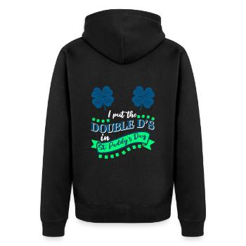 I put the double D's in St. Paddys Day - Unisex Premium Bio Zip Hoodie - Schwarz - Hinten - Nico (187cm)