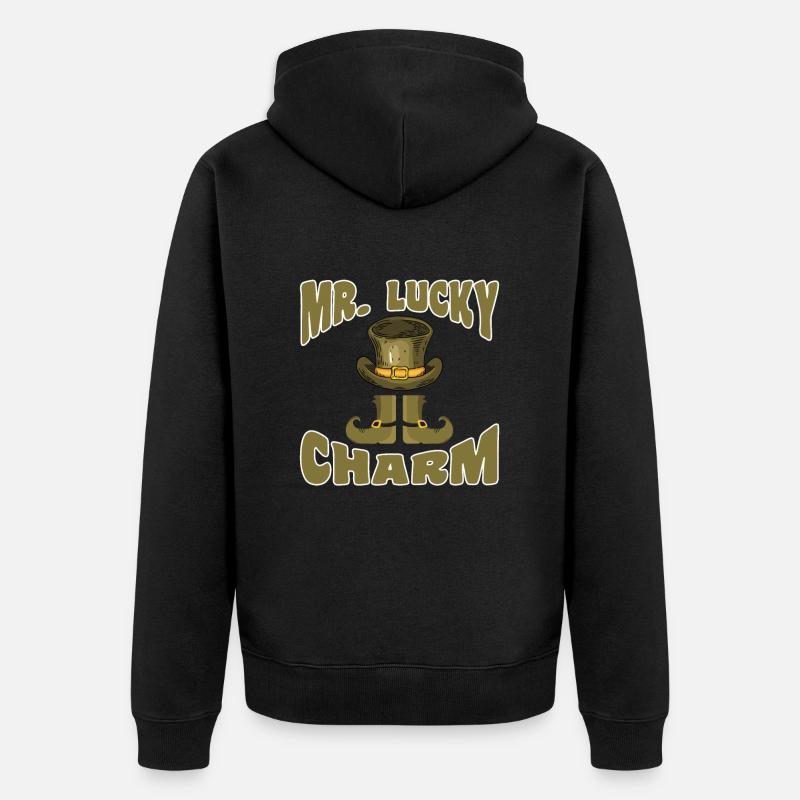 Mr Lucky Charm Glücksbringer Saint-Patrick - Veste à capuche bio Premium Unisexe - noir