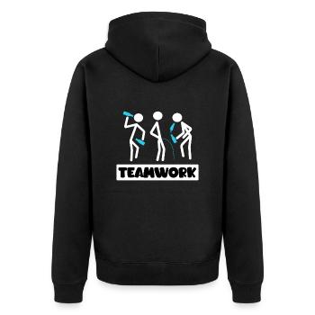 Teamwork Sommerurlaub mit Freunden Spring Break - Unisex Premium Bio Zip Hoodie - Schwarz - Hinten - Nico (187cm)
