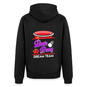 Beer Pong Dream Team Party Jeu à boire Beer Pong - Veste à capuche bio Premium Unisexe - noir - Dos - Nico (187cm)