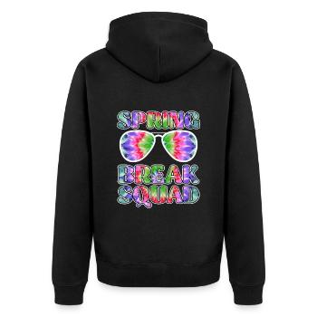 Spring Break Squad Sommerferien Spring Break - Unisex Premium Bio Zip Hoodie - Schwarz - Hinten - Nico (187cm)