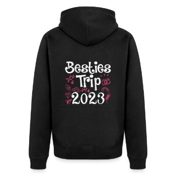 Besties Trip 2023 Vacances d’été 2023 Spring Break - Veste à capuche bio Premium Unisexe - noir - Dos - Nico (187cm)