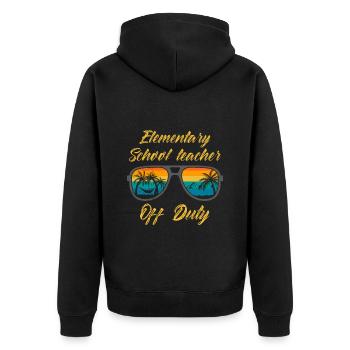 Classe d’école primaire de vacances Enseignant en congé Enseignant - Veste à capuche bio Premium Unisexe - noir - Dos - Nico (187cm)