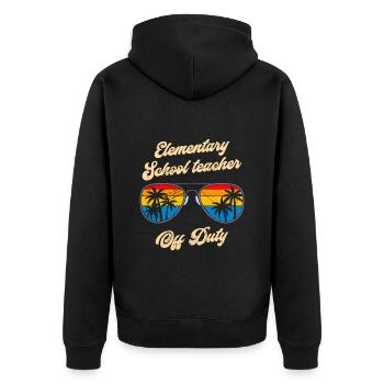 Classe d’école primaire de vacances Enseignant en congé Enseignant - Veste à capuche bio Premium Unisexe - noir - Dos - Nico (187cm)