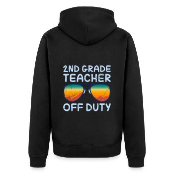 Professeur de classe de deuxième classe en congé Professeur de vacances - Veste à capuche bio Premium Unisexe - noir - Dos - Nico (187cm)