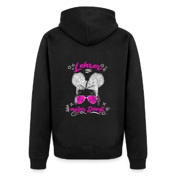 Teacher off duty Lehrerin Schule Ferien Lehrer - Unisex Premium Bio Zip Hoodie - Schwarz - Hinten - Nico (187cm)