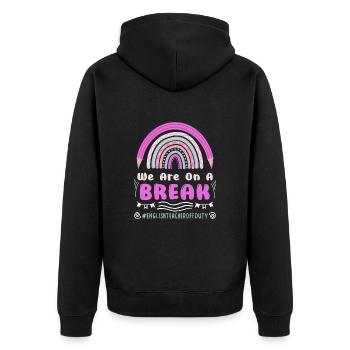 Englischehrer in Ferien Lehrer außer Dienst Lehrer - Unisex Premium Bio Zip Hoodie - Schwarz - Hinten - Nico (187cm)