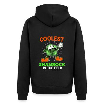 Le trèfle le plus cool de la Saint-Patrick - Veste à capuche bio Premium Unisexe - noir - Dos - Nico (187cm)