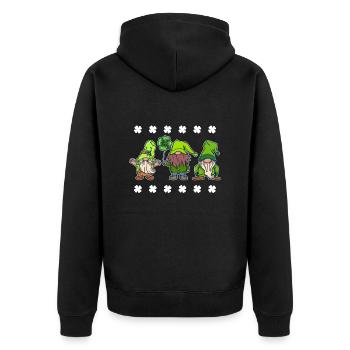 Leprechaun Squad St. Patrick’s Day - Unisex Premium Bio Zip Hoodie - Schwarz - Hinten - Nico (187cm)