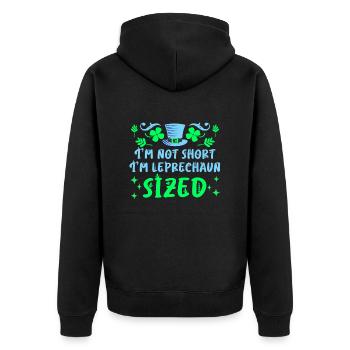 Pas petit, juste un lutin Taille Saint-Patrick - Veste à capuche bio Premium Unisexe - noir - Dos - Nico (187cm)
