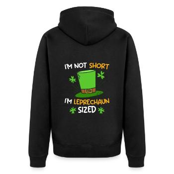 Leprechaun Size Little Friend St. Patrick's Day - Unisex Premium Organic Zip Hoodie - black - Back - Nico (187cm)