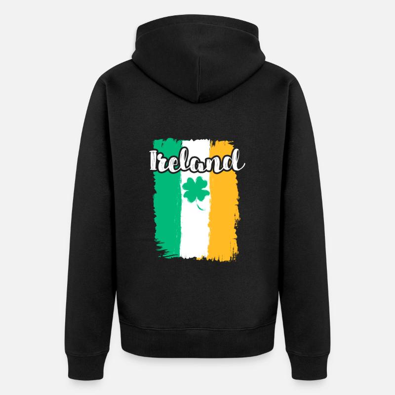 Irlande Trèfle Saint-Patrick - Veste à capuche bio Premium Unisexe - noir