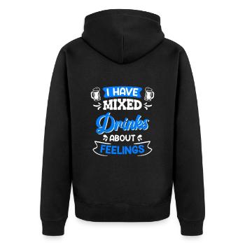 Party Gemischte Getränke Gefühle Freunde Party - Unisex Premium Bio Zip Hoodie - Schwarz - Hinten - Nico (187cm)