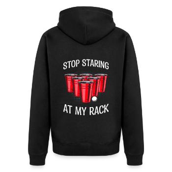 Beer Pong arrête de regarder mon rack Bier Pong - Veste à capuche bio Premium Unisexe - noir - Dos - Nico (187cm)