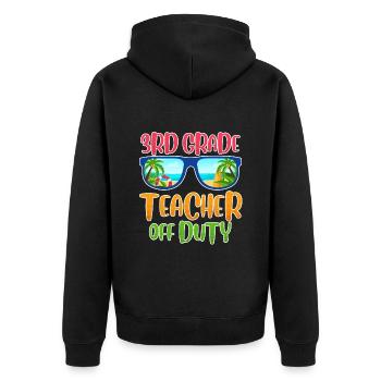 Dritte Klasse Klassenlehrer auf Ferien Lehrer - Unisex Premium Bio Zip Hoodie - Schwarz - Hinten - Nico (187cm)