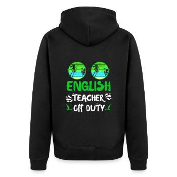 Ferien Englischlehrer außer Dienst Englisch Lehrer - Unisex Premium Bio Zip Hoodie - Schwarz - Hinten - Nico (187cm)
