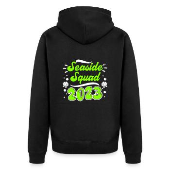 Seaside Squad 2023 Holiday with friends Party - Unisex Premium Organic Zip Hoodie - black - Back - Nico (187cm)