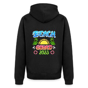 Beach Squad 2023 Vacation with Friends Spring Break - Unisex Premium Organic Zip Hoodie - black - Back - Nico (187cm)