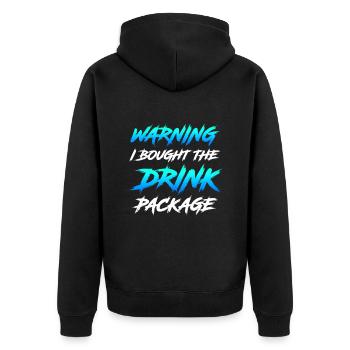Attention j’ai réservé le forfait boissons party - Veste à capuche bio Premium Unisexe - noir - Dos - Nico (187cm)