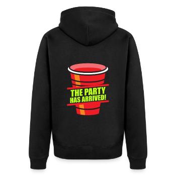 Beer Pong La fête peut commencer à boire du Beer Pong - Veste à capuche bio Premium Unisexe - noir - Dos - Nico (187cm)