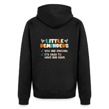 Mentale Gesundheit Selbstachtung Awareness - Unisex Premium Bio Zip Hoodie - Schwarz - Hinten - Nico (187cm)