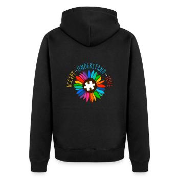 Autism Diversity Autistic Consciousness - Unisex Premium Organic Zip Hoodie - black - Back - Nico (187cm)