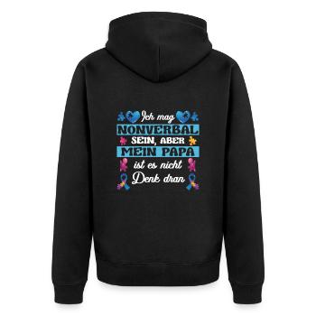 Autismus Kind Spektrum Störung Spruch - Unisex Premium Bio Zip Hoodie - Schwarz - Hinten - Nico (187cm)