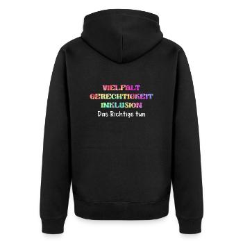 Autismus Bewusstsein Autisten Vielfalt - Unisex Premium Bio Zip Hoodie - Schwarz - Hinten - Nico (187cm)